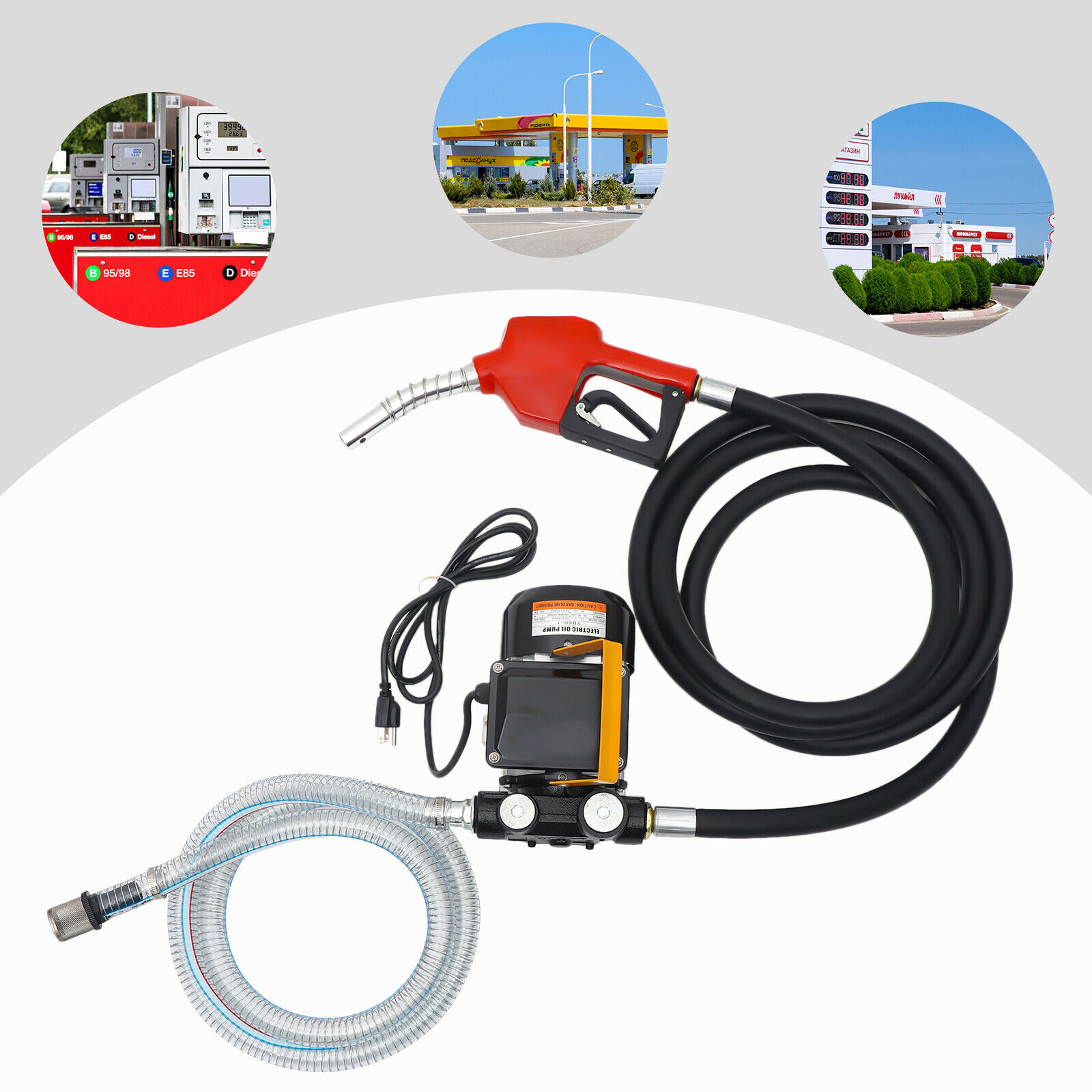 110v Ac 16gpm Digital Nozzle Oil Transfer Pump Kit Fuel Diesel Biodiesel W/ Hose