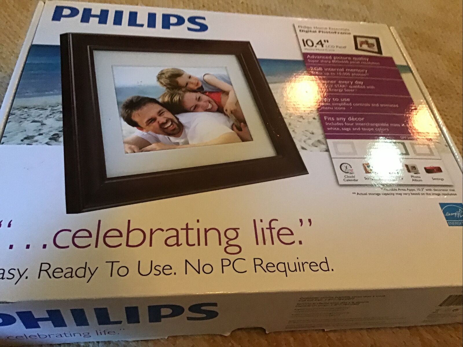 Philips Home Essentials Digital Photoframe 10.4" Lcd Spf3400c/g7 Picture Frame