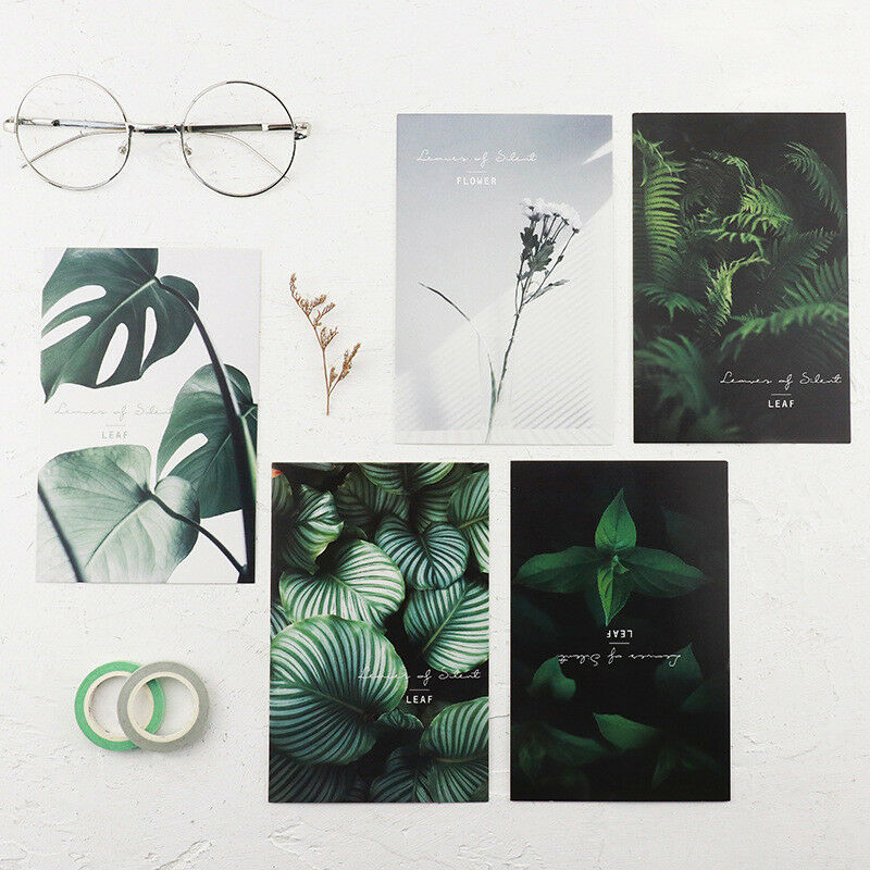 "green Leaves" 30 Pcs Mixed Postcards Set Lot Beautiful Postcard Greeting Cards