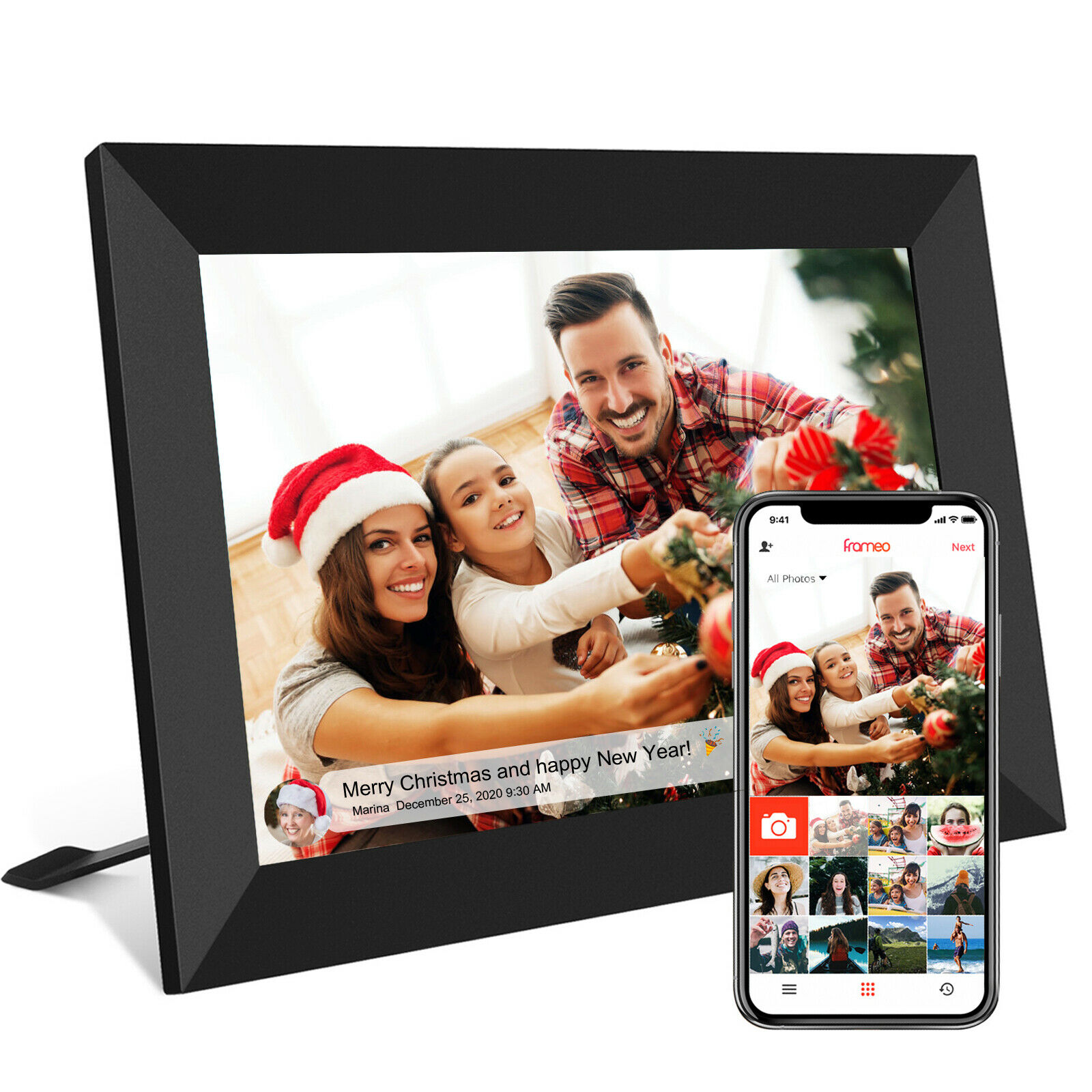 Smart Wifi Digital Photo Frame Share Picture/video Instantly Via Frameo App 16gb