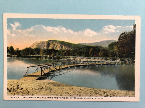 Intervale Nh Floating Foot Bridge Ledges Moat White Mountains Postcard Vintage