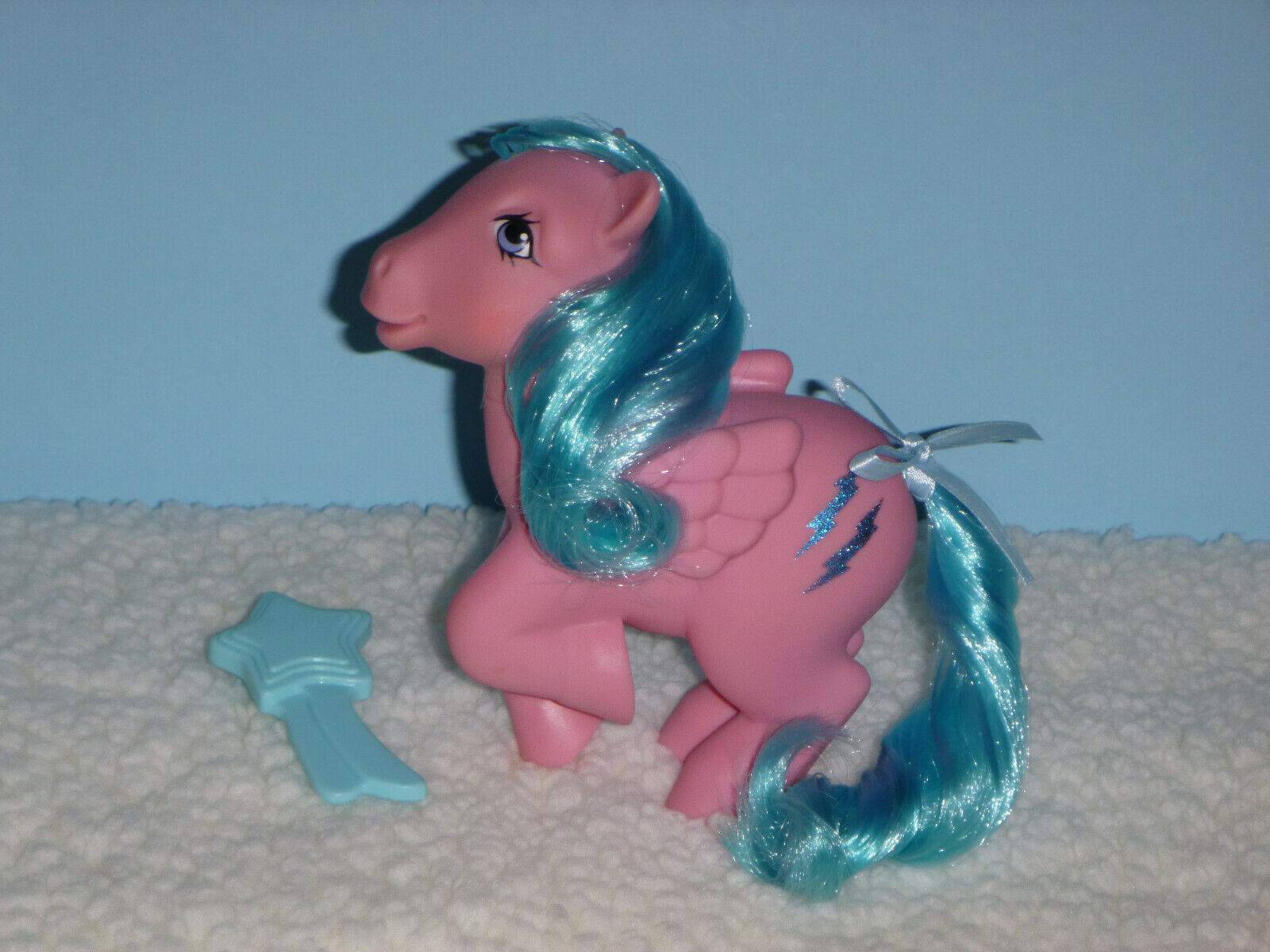 Vintage My Little Pony ~ Pegasus FIREFLY with shooting star brush ~ 1984 Hasbro