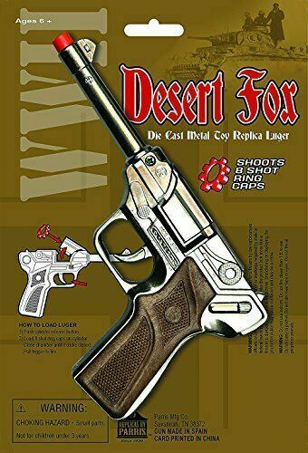Desert Fox Wwii Die Cast Metal Toy Replica Luger Cap Gun Parris Manufacturing