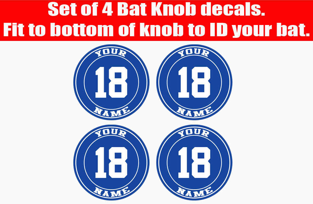 Baseball Softball Bat Knob Decal Set - Baseball Bat Decal - Baseball Bat Sticker