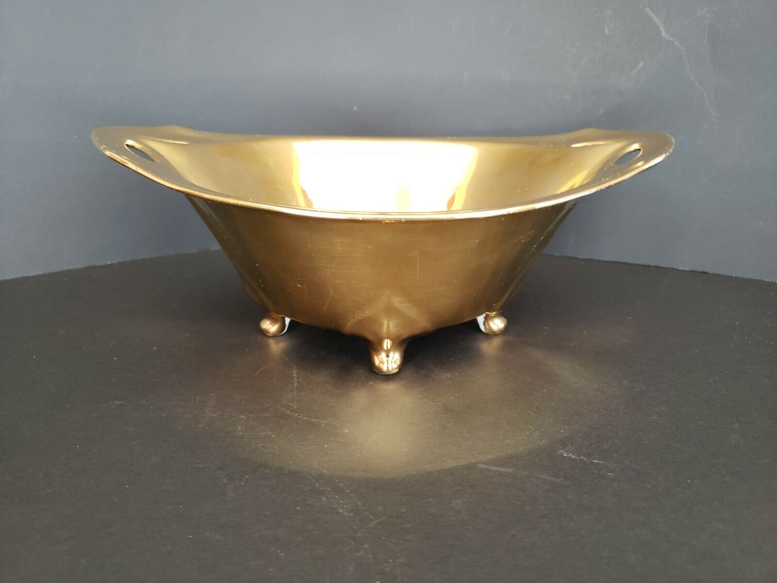 Vintage R S Tillowitz Silesia Gold Tone Porcelain Bowl