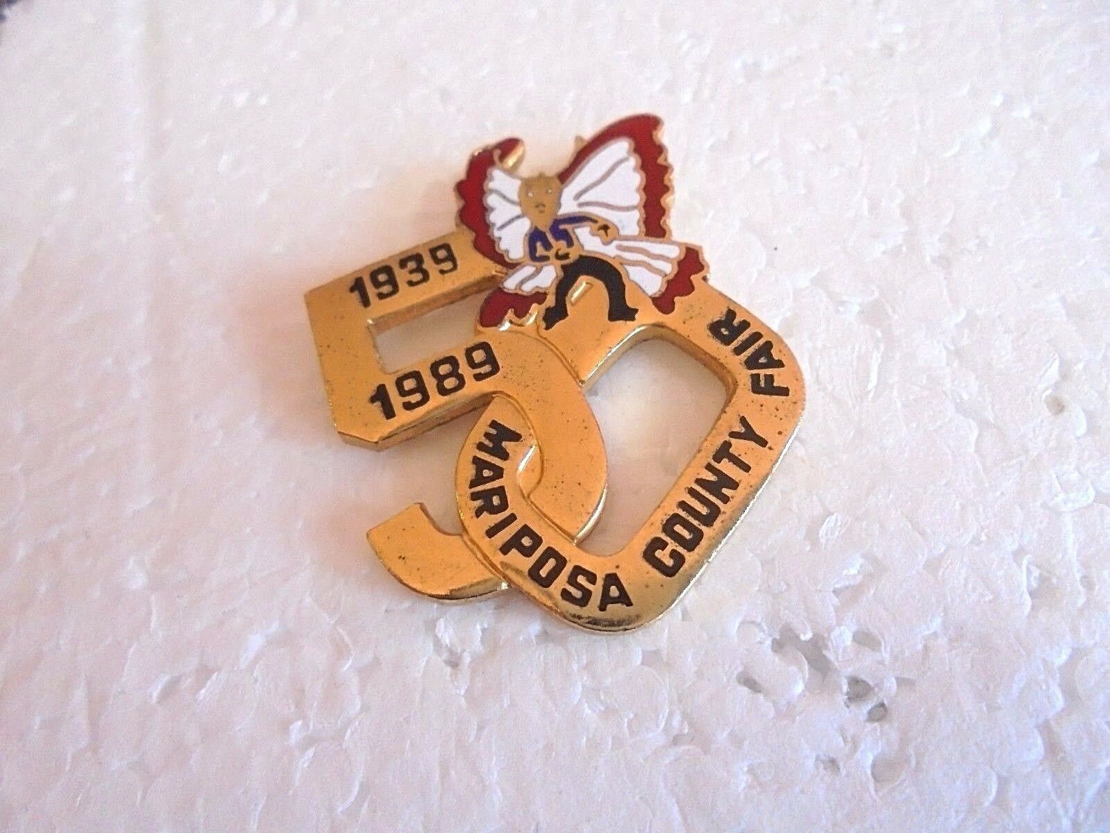 Vintage Mariposa County California 1939-1989 50 Years Souvenir Enamel Lapel Pin