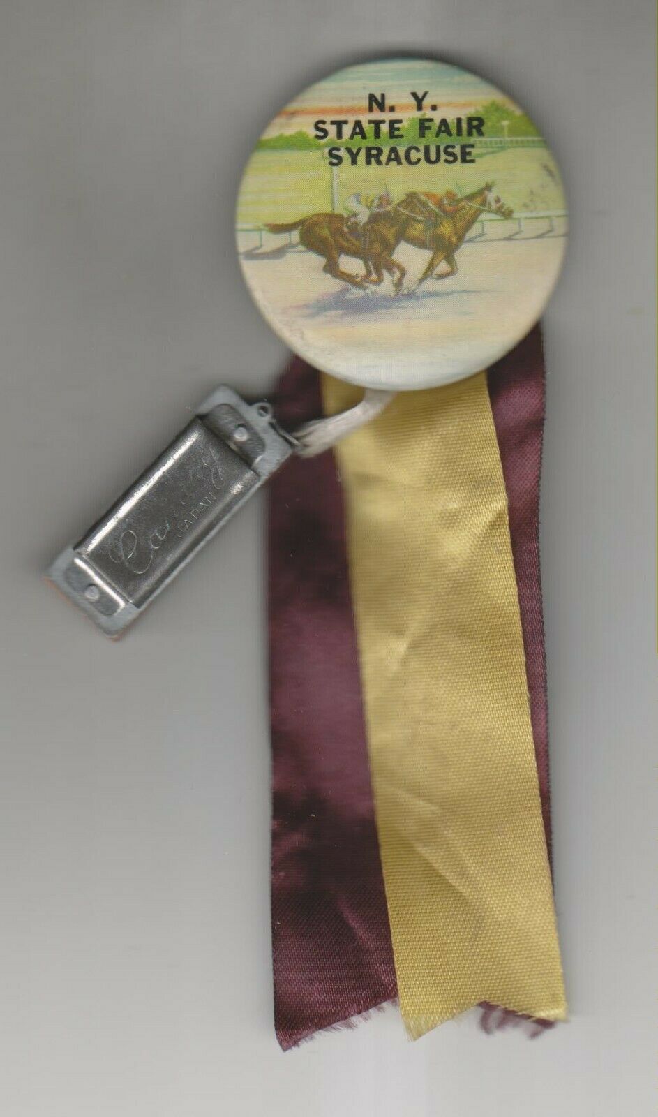 Vintage Pin/ribbon & Small Canary Harmonica - New York State Fair - Syracuse