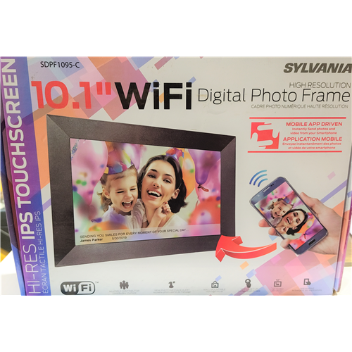Sylvania Sdpf1095-c 10.1" Wifi 8gb Digital Picture Frame With Ips Touchscreen