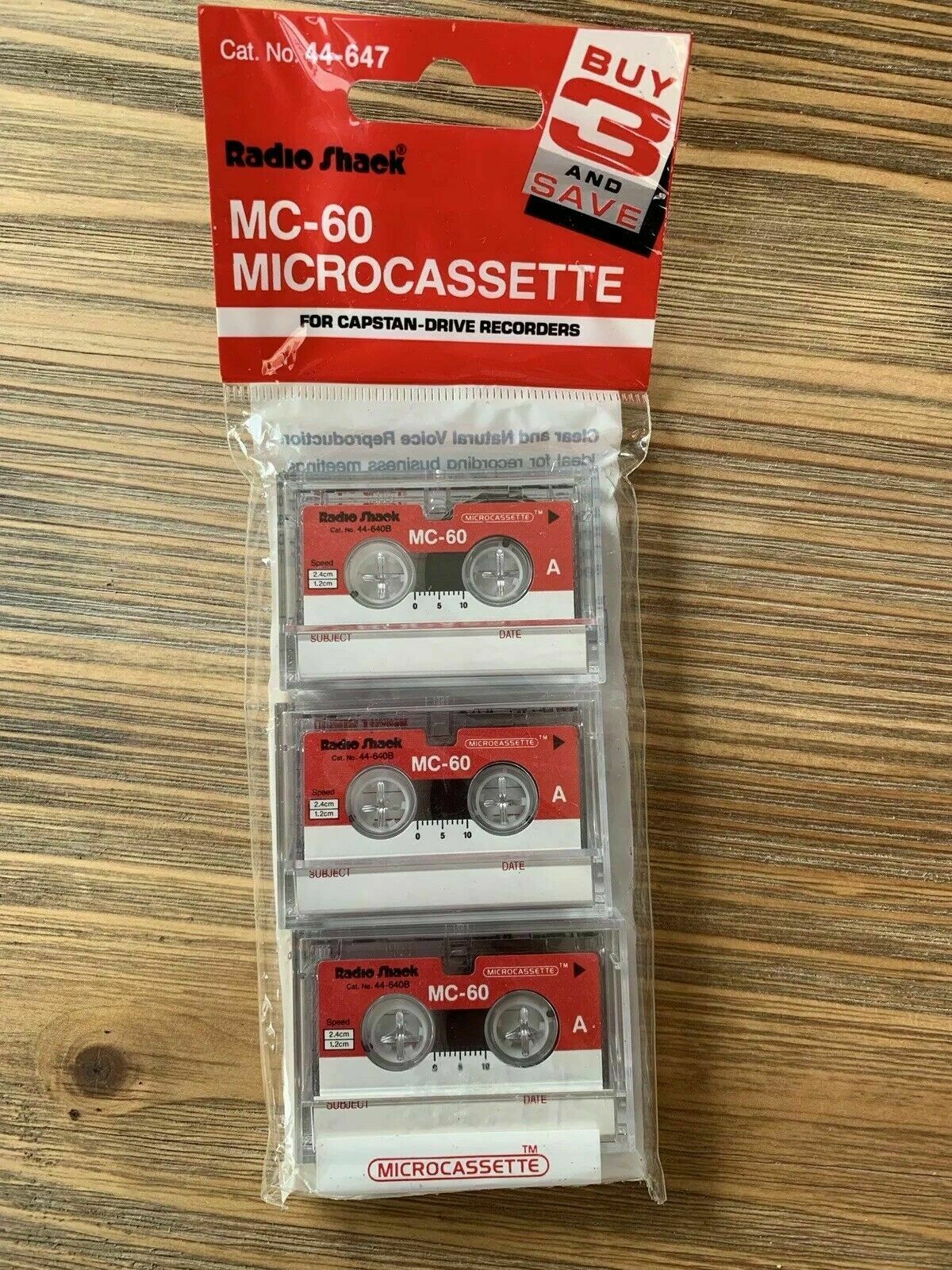 3 Pack Radio Shack MC-60 Microcassette Tapes Sealed NEW