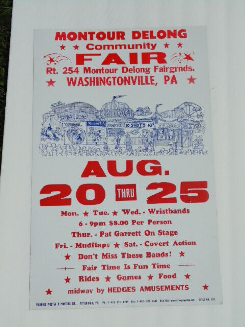 Older Poster: Montour Delong Community Fair, Washingtonville, Pa (20-25 Aug)