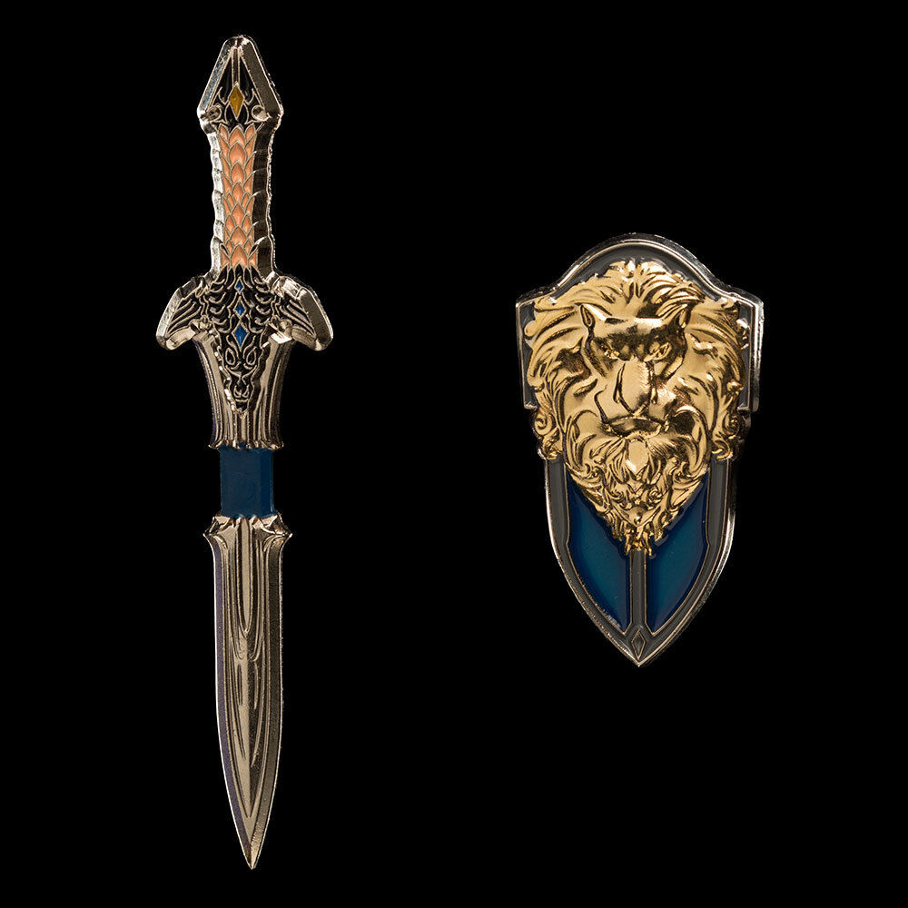 Warcraft LOTHAR Shield and Sword Double Pin Set Weta Collectibles World of NEW