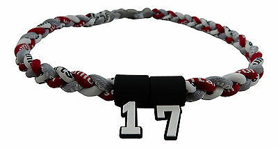 PICK YOUR NUMBER Maroon Gray White Braided Tornado Necklace Baseball Softball