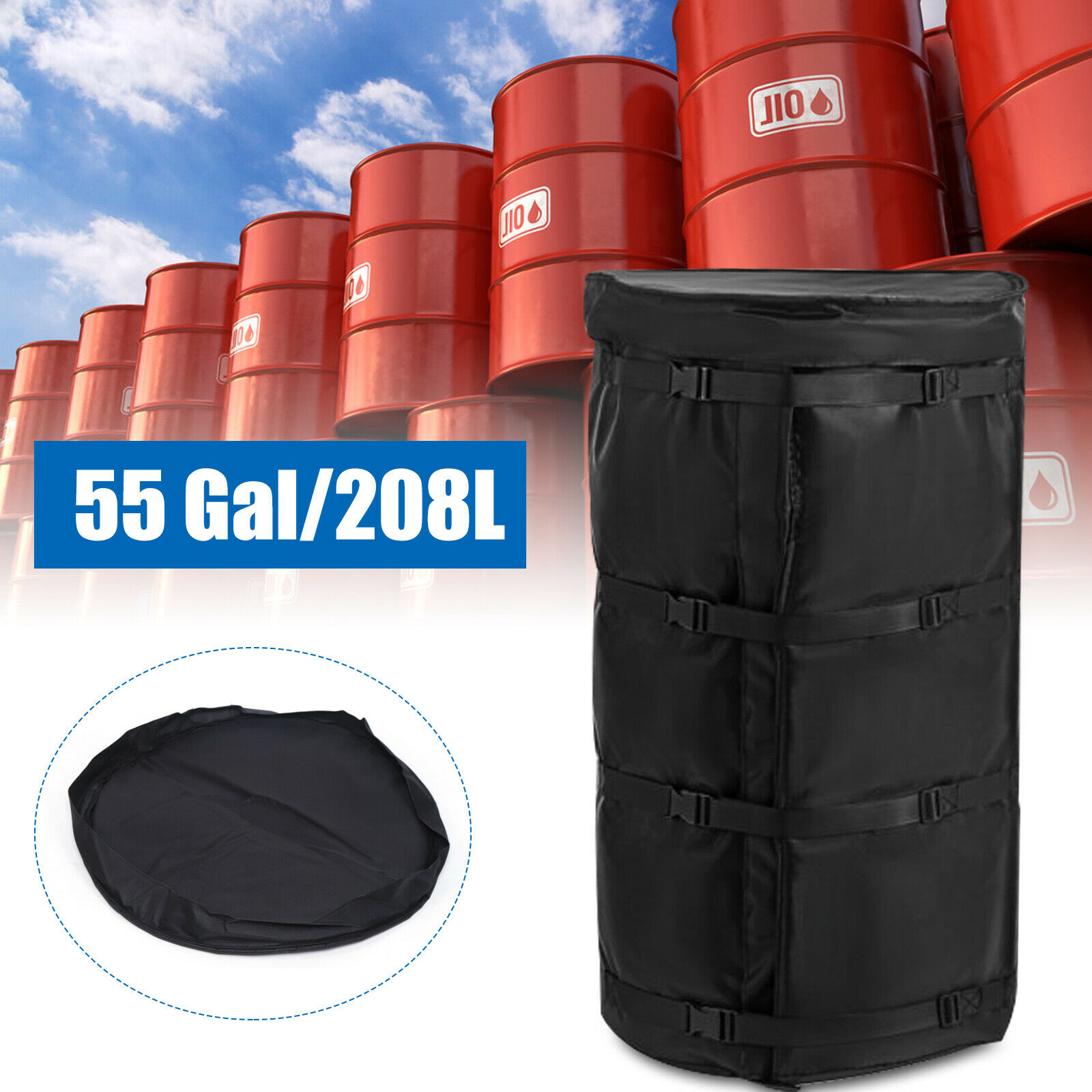55 Gallon Drum Heating Blanket - Barrel Heater - 208l Drum Blanket 1100w 110v