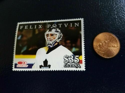 Felix Potvin Toronto Maple Leafs Donruss Guyana White Perforated Stamp WOW