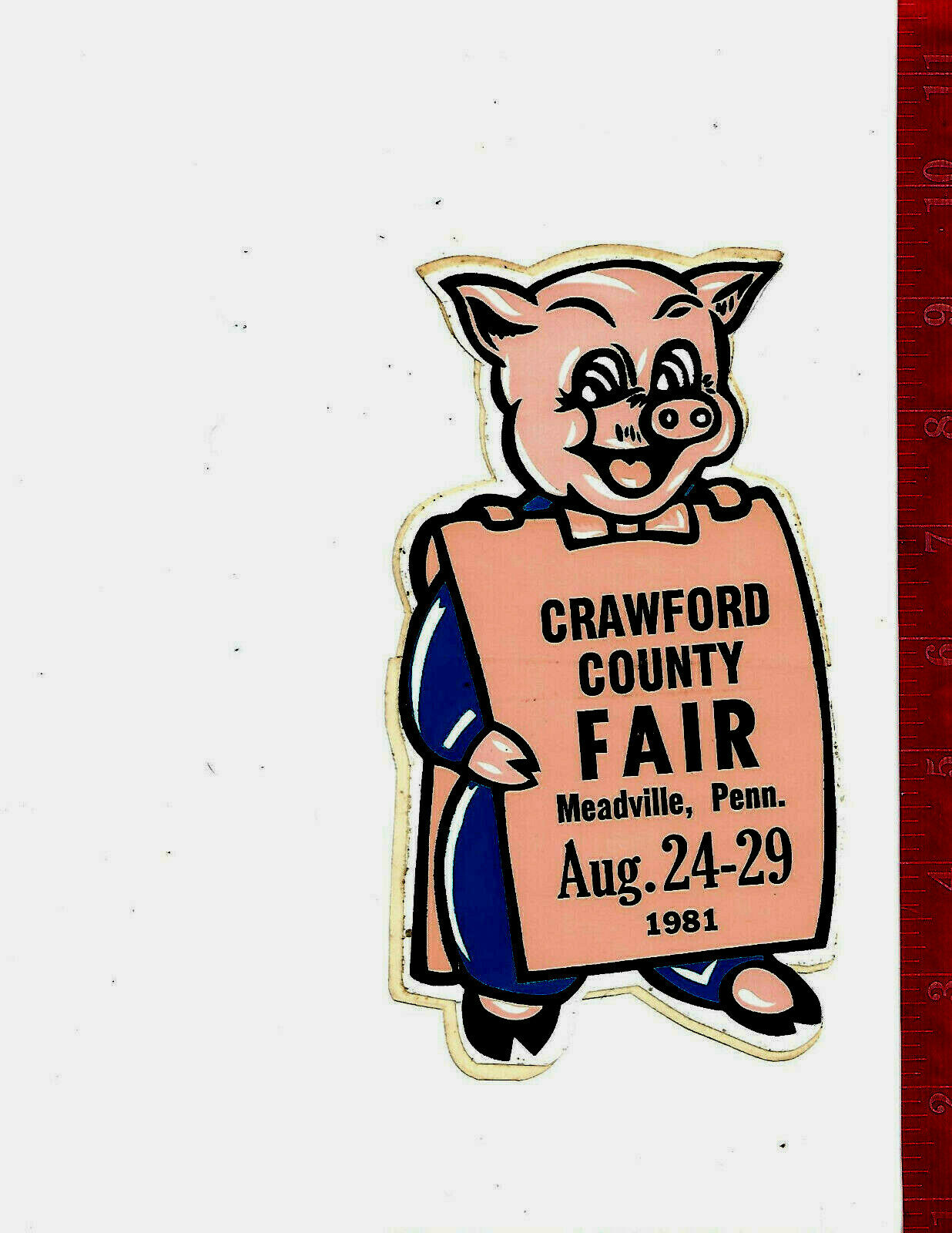 Vintage Crawford County Pennsylvania 1981 Sticker Meadville Pa.