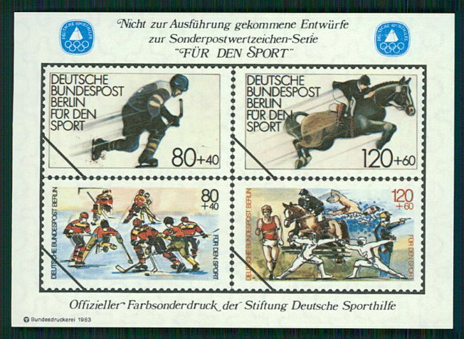 Germany Sports Aid Olympic Committee S/s Unissued Designs Ice Hockey //m2337