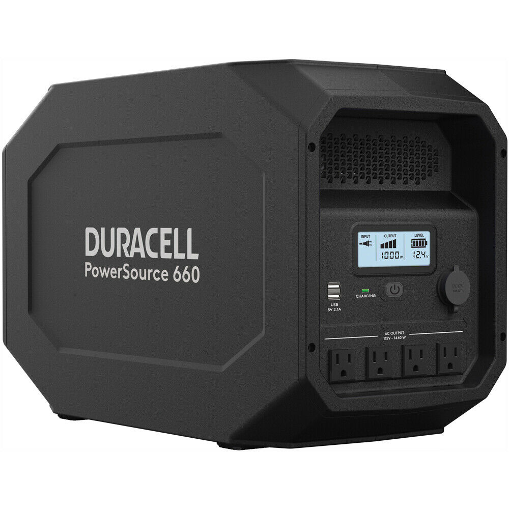 Duracell PowerSource 660, Quiet Portable Power, 12V AGM SLA and Solar Generator