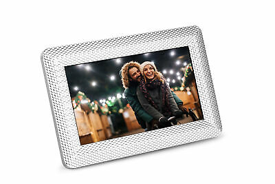 Polaroid Pdf-750st Digital Photo Frame With Decorative Textured Silver Metal